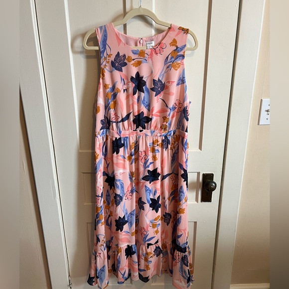 Pink Flowery J CREW Sz 14 dress - Picture 2 of 2